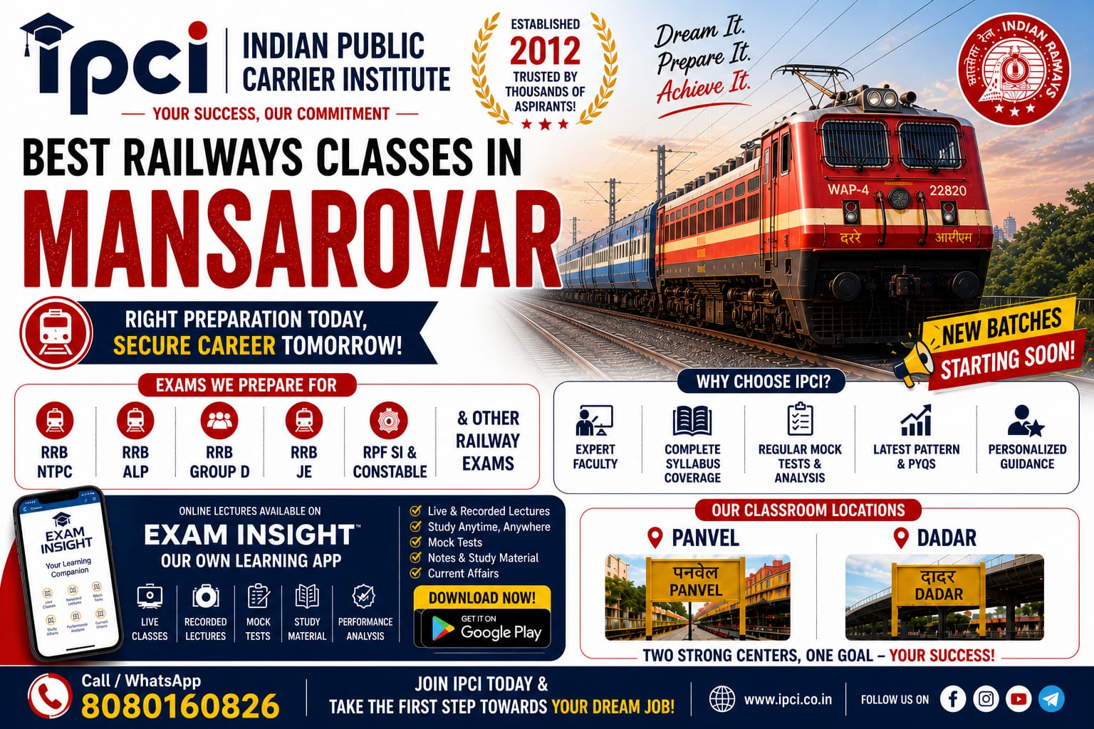 Best Railway Classes in Mansarovar | RRB NTPC, Group D Coaching