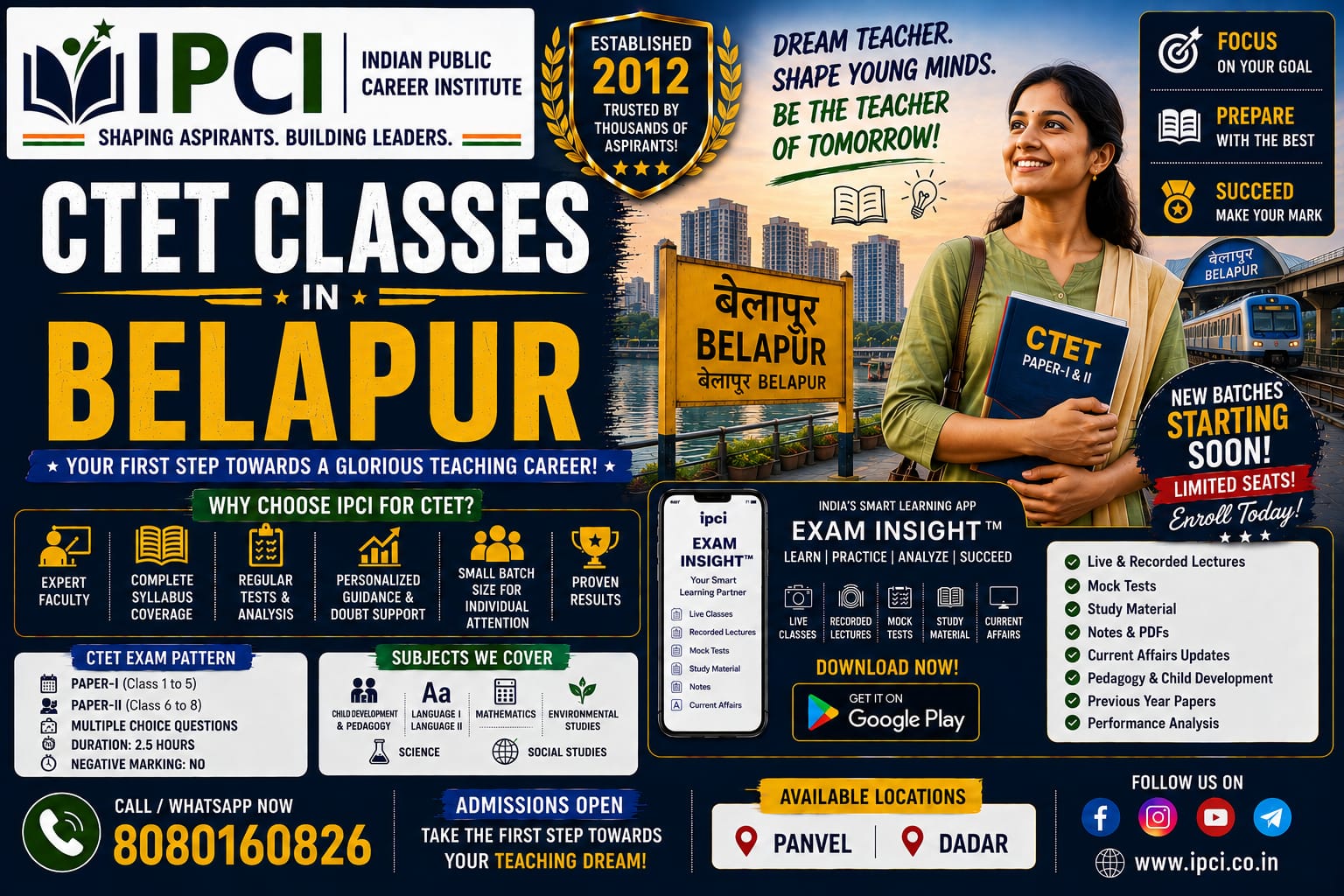 Best CTET Classes in Belapur – Professional Teacher Exam Coaching with Exam Insight