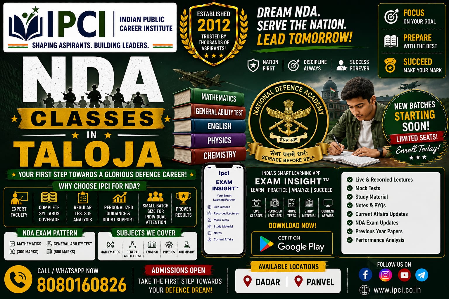 Best NDA Classes in Taloja – Professional Defence Exam Coaching with Exam Insight