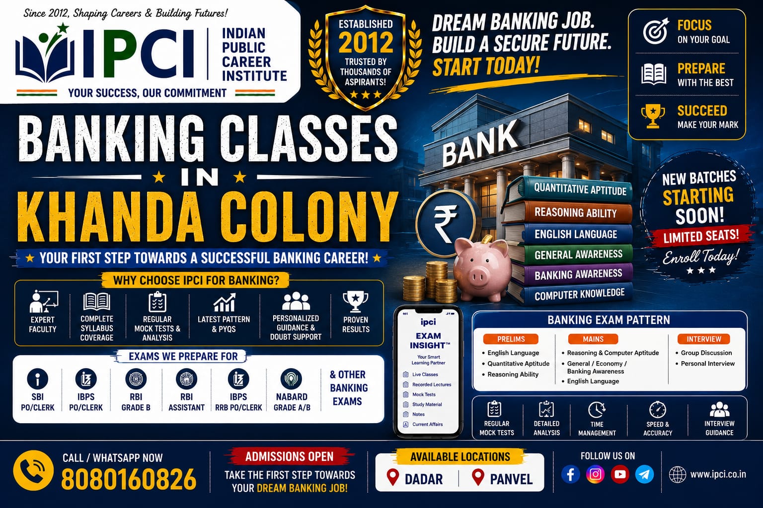 Best Banking Exam Classes in Khanda Colony – Expert Bank Exam Preparation with Exam Insight