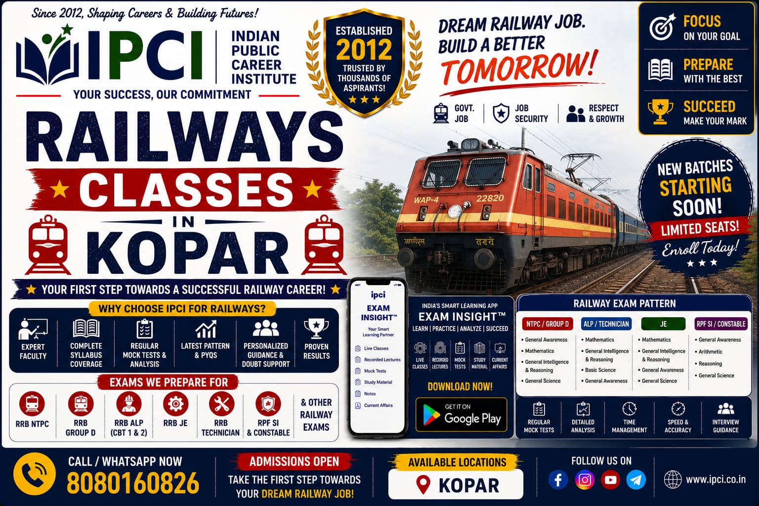 Best Railway Classes in Kopar – Professional Railway Exam Coaching with Exam Insight