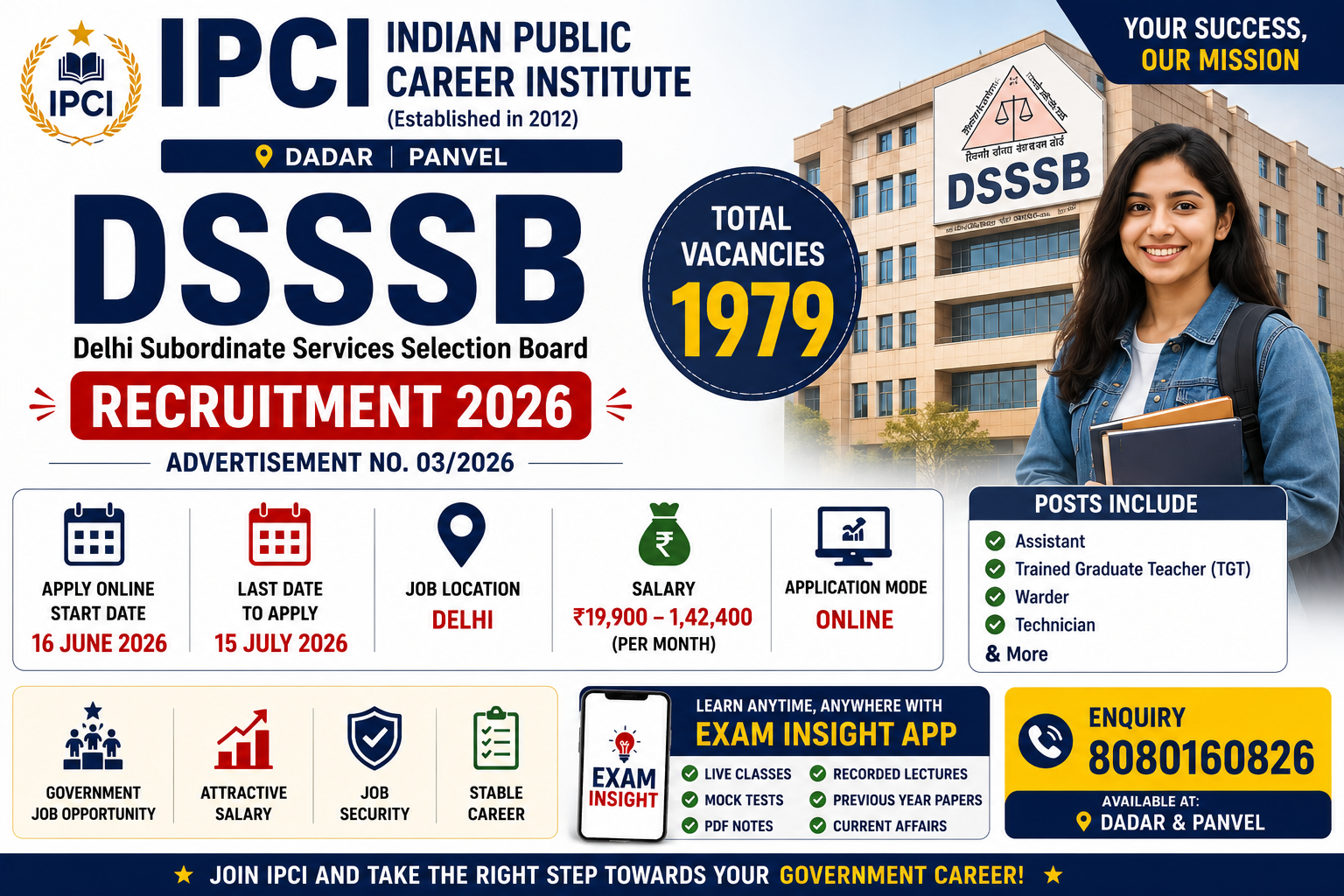 DSSSB Recruitment 2026 Notification Out – 1979 Assistant, TGT & More Posts | Exam Insight