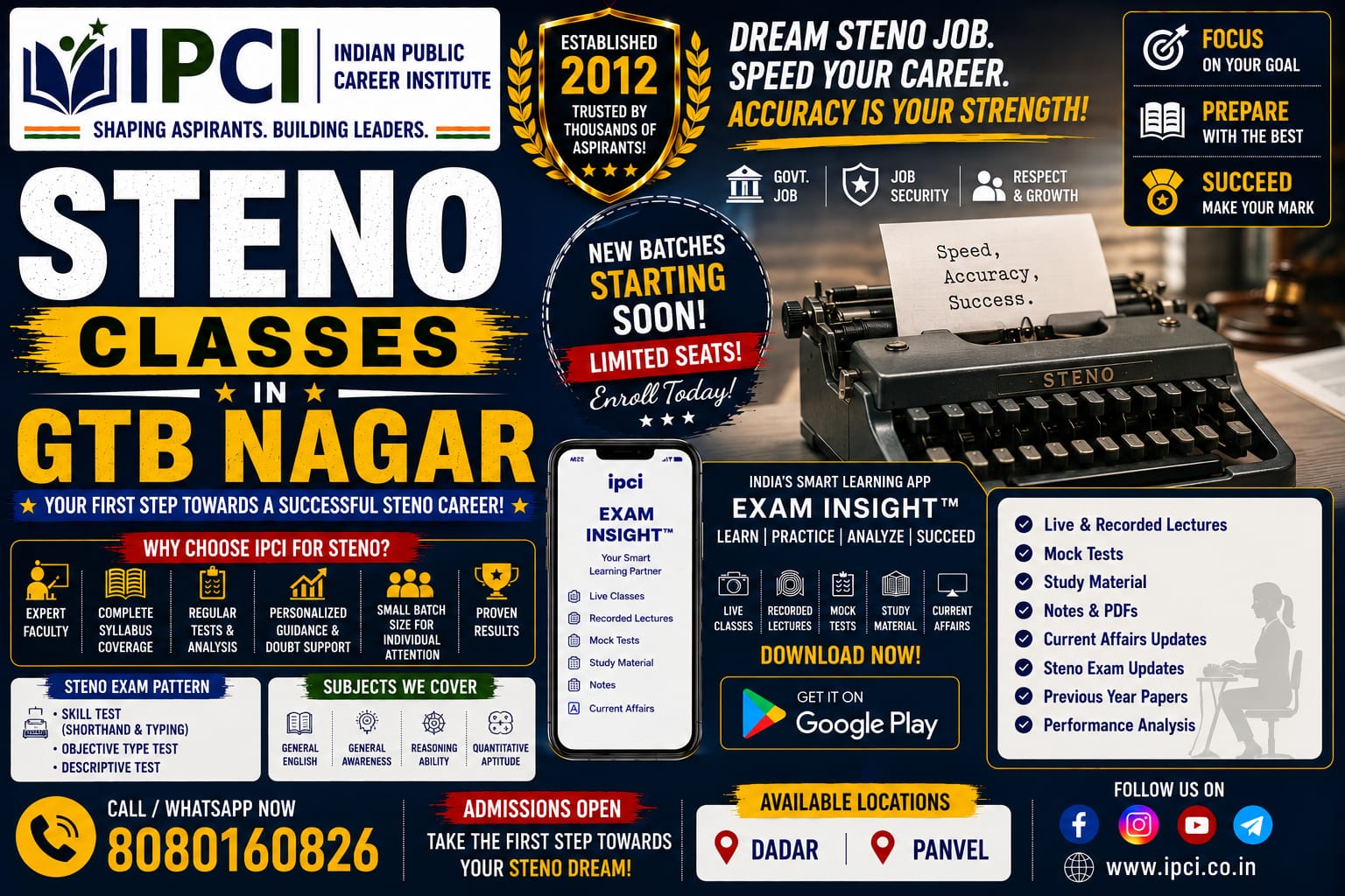 Best Stenographer Classes in GTB Nagar | SSC Stenographer Coaching Classes
