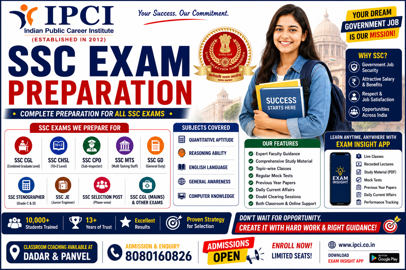 Best SSC Classes in Chinchpokli | SSC CGL, CHSL, MTS, GD & Stenographer Coaching