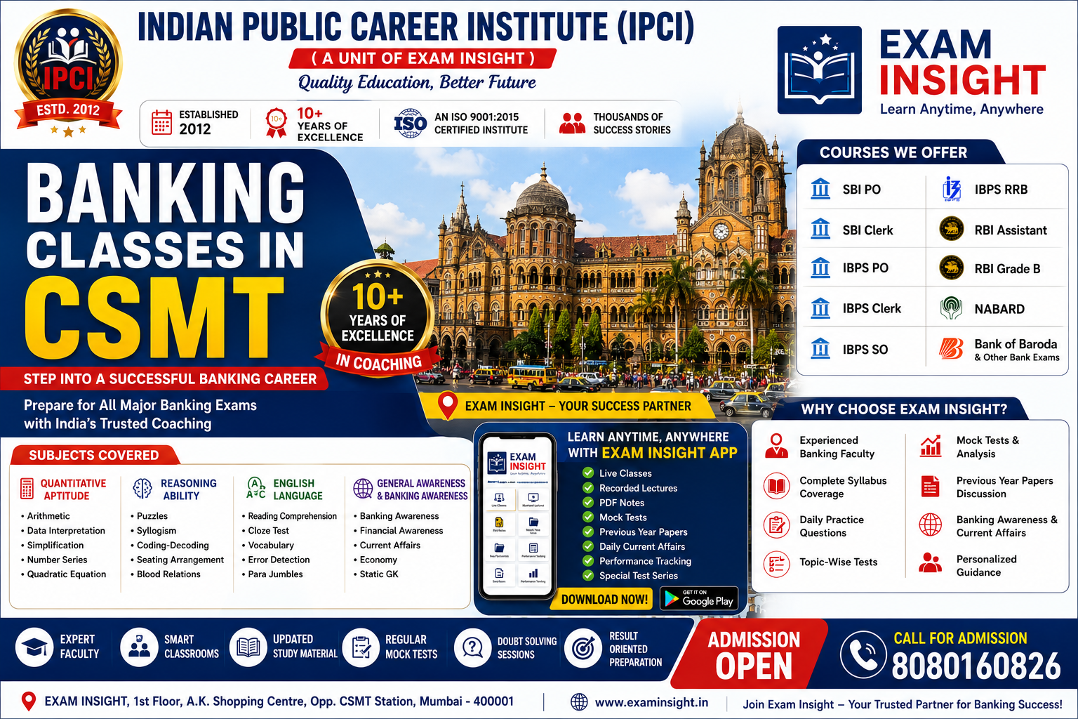 Best Banking Classes in CSMT | SBI PO, IBPS, RBI & Bank Exams Coaching