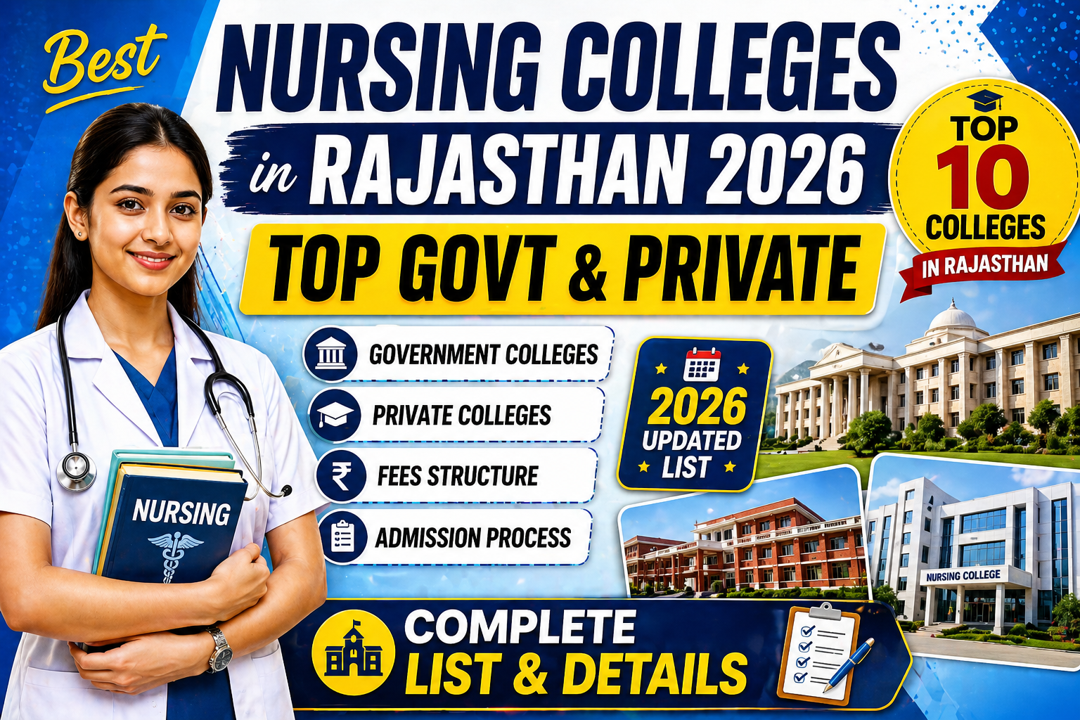 Best Nursing Colleges in Rajasthan 2026: Government & Private (पूरी जानकारी)